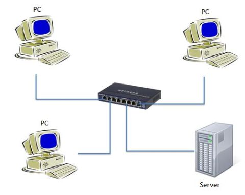 Simple network using switch computer network using switch