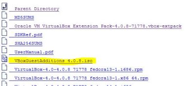 VirtualBox GuestAdditions download directory