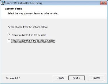 Virtualbox install features