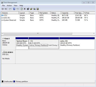 Windows 7 disk management