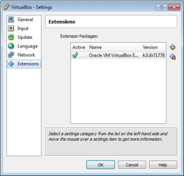 VBox extension pack display VBox extension pack display
